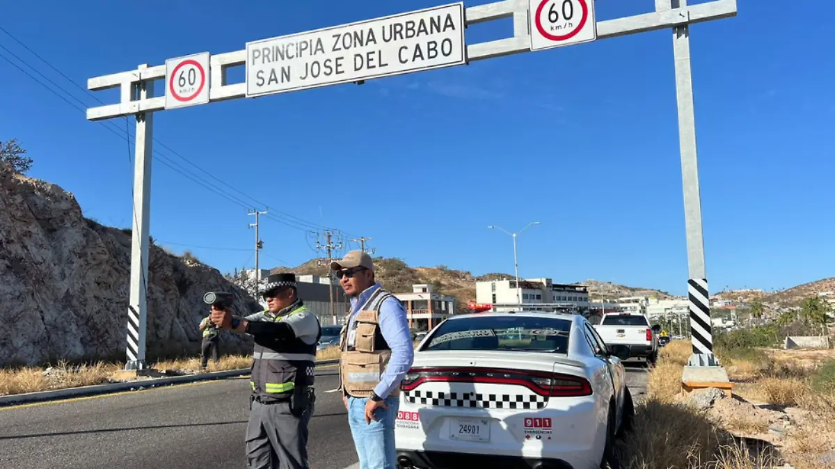 Realizarán filtros de velocidad para reducir accidentes viales en Los Cabos